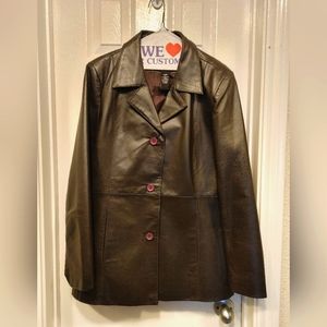 Leather Women's L Black Jacket